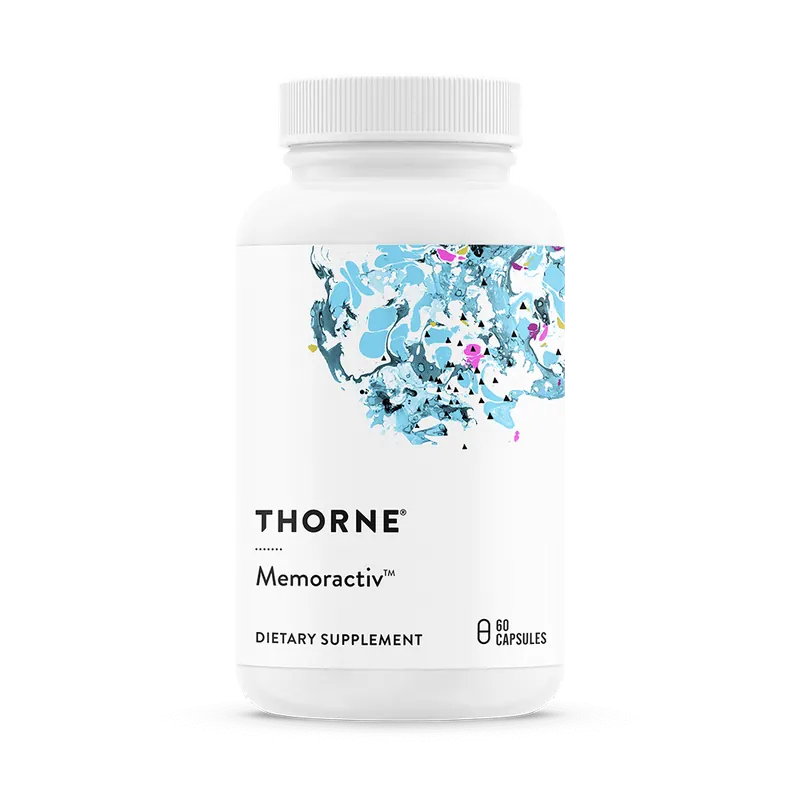 The white bottle of Thorne Memoractiv, from the seller's photograph